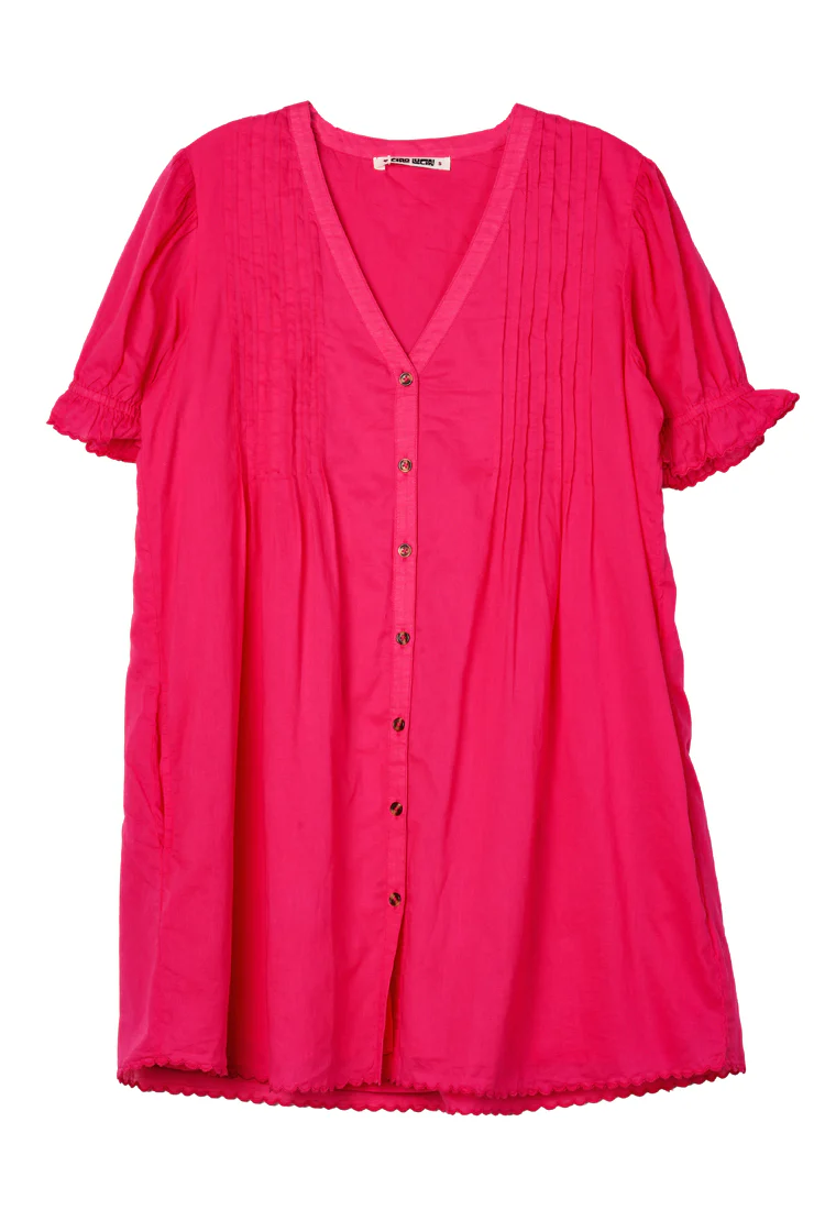 Nayara Guava Embroidered Cotton Dress - Image 6