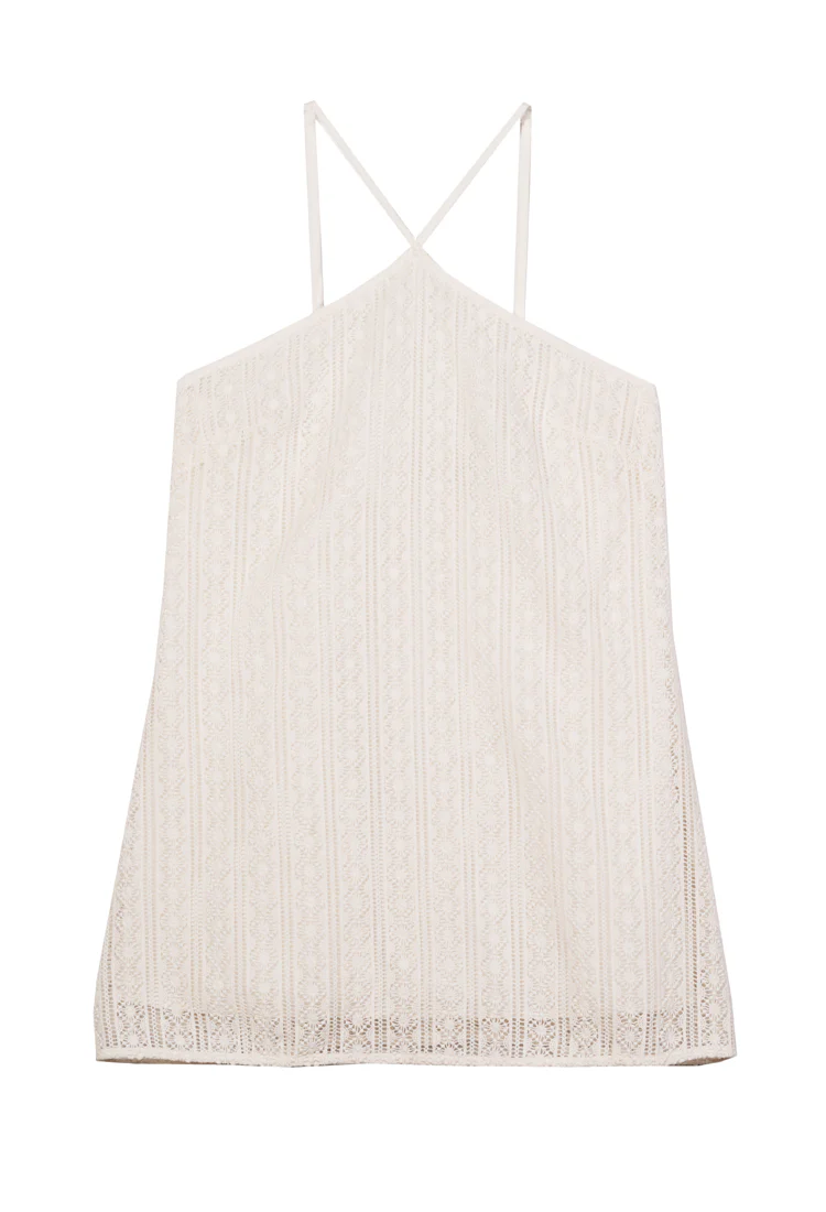 Noemi White Crochet Lace Mini Dress - Image 6