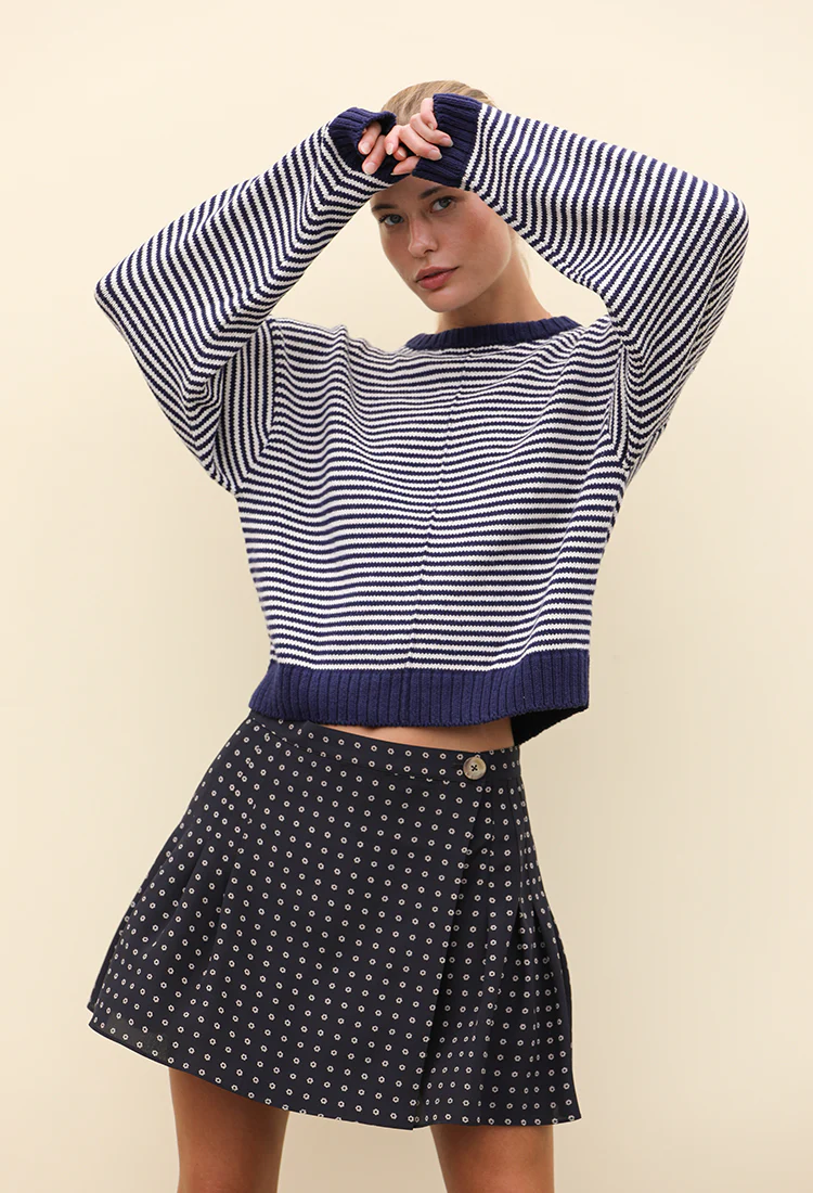 Nonno Sweater Navy/Ivory - Image 4