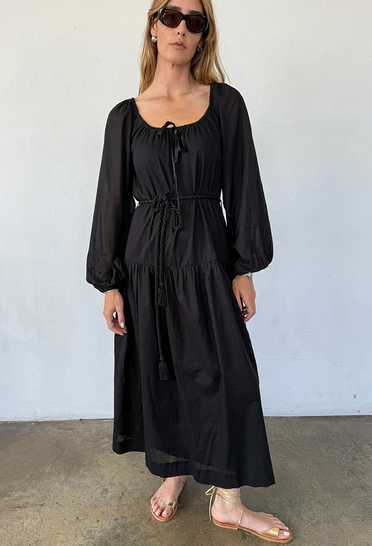 Noro Dress Black Cotton Voile - Image 3