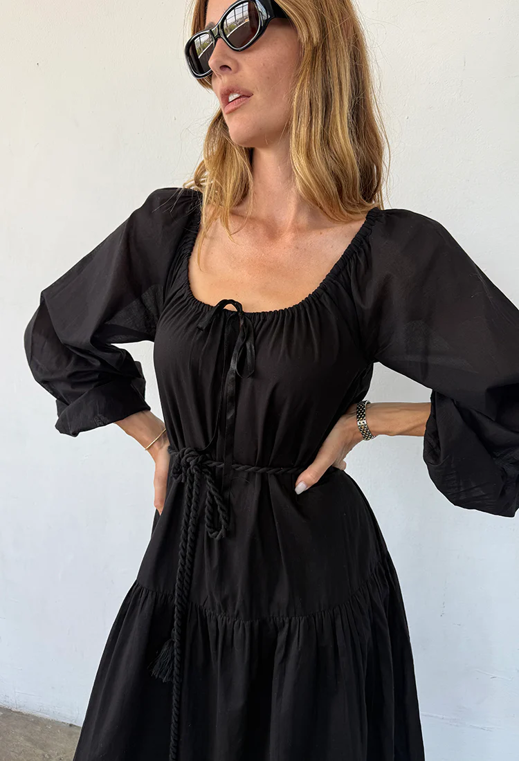 Noro Dress Black Cotton Voile - Image 4