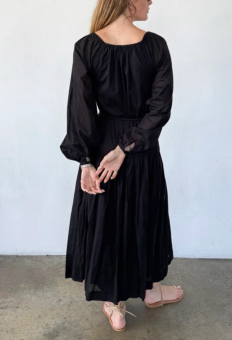 Noro Dress Black Cotton Voile - Image 5