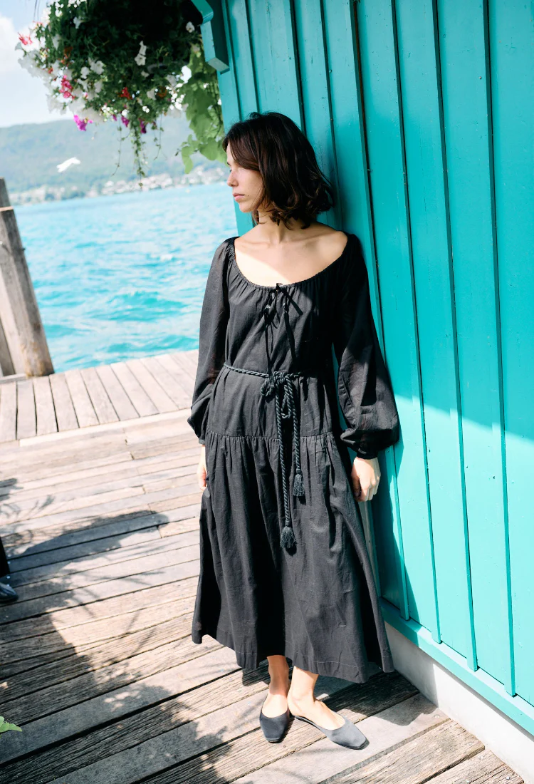 Noro Dress Black Cotton Voile - Image 6