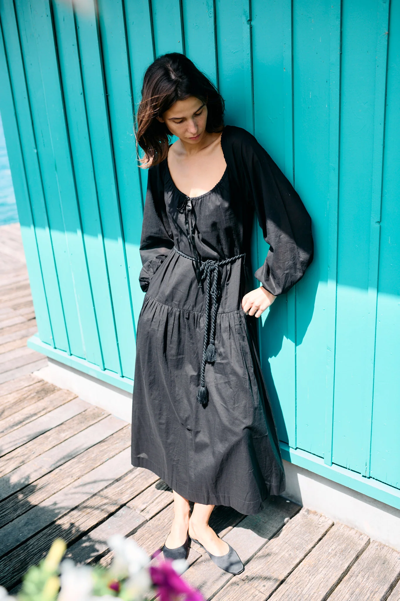 Noro Dress Black Cotton Voile - Image 8