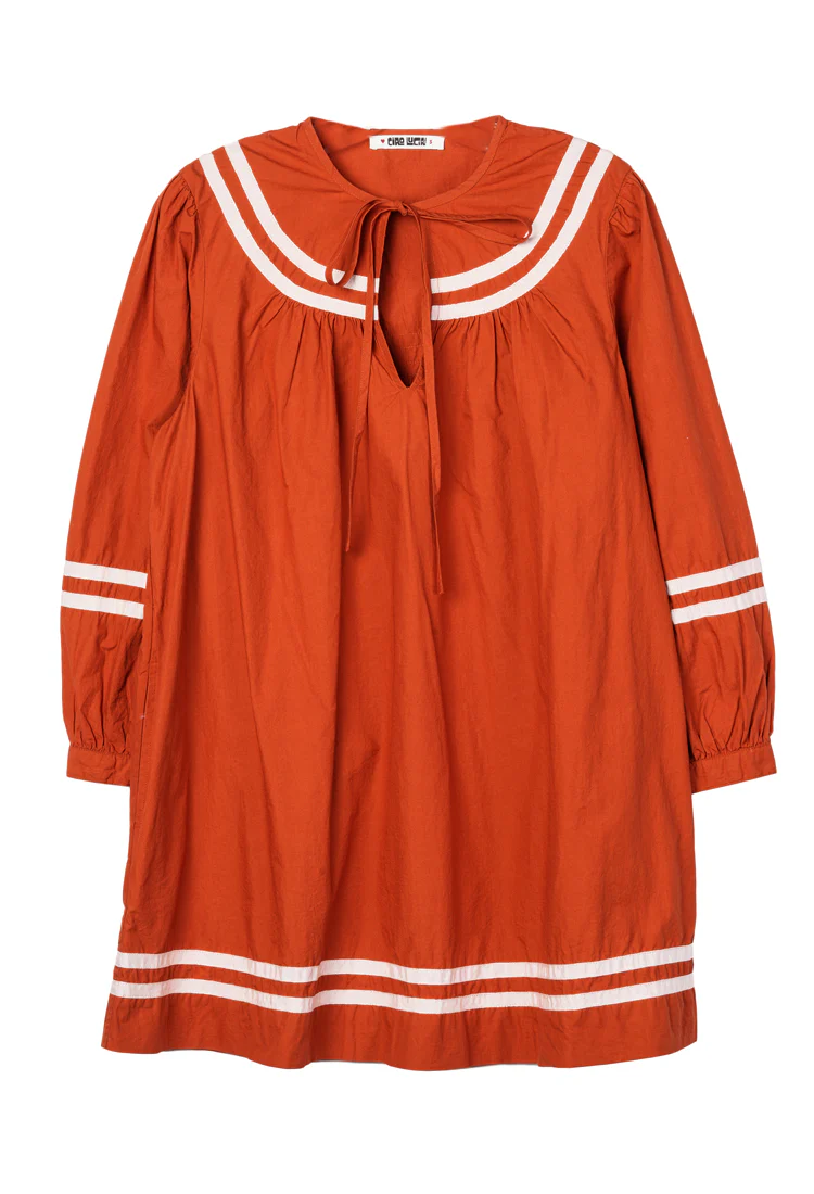 Palina Terracotta Cotton Dress - Image 3