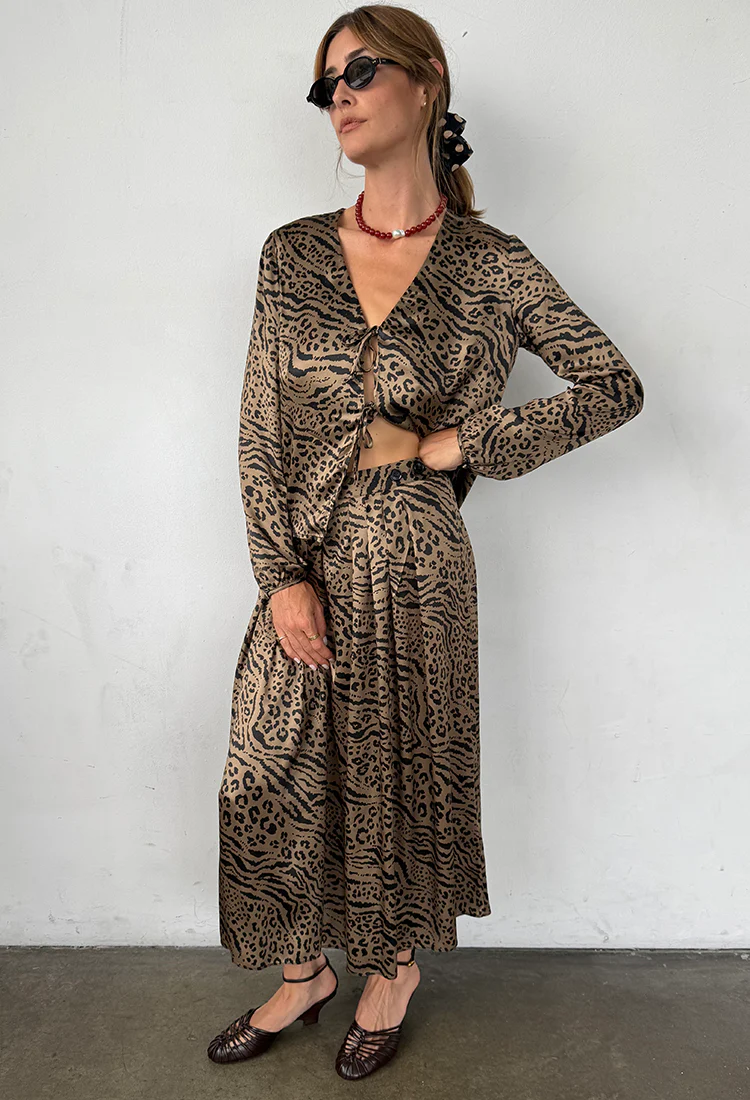 Pia Top Leopard Print Silk Charmeuse - Image 4