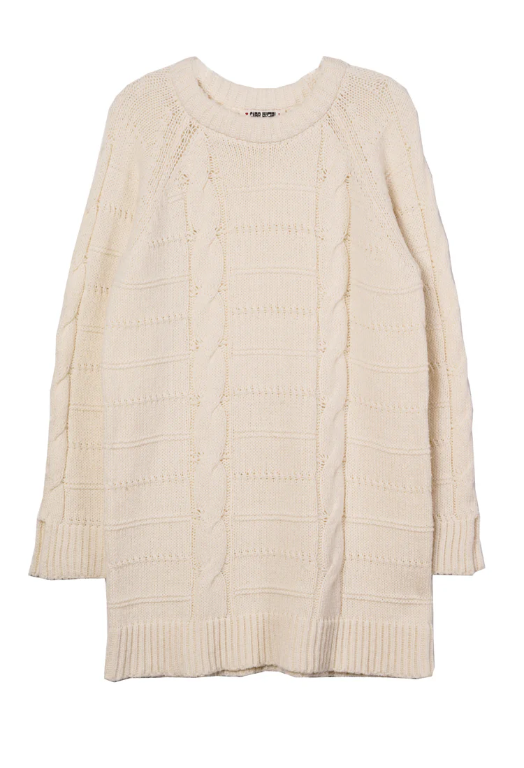Pria Cable Knit Ivory Sweater Dress - Image 5