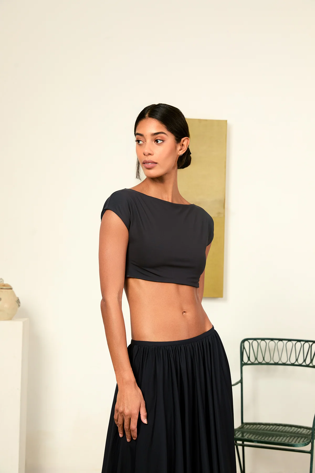 Razza Black Jersey Crop Top - Image 6