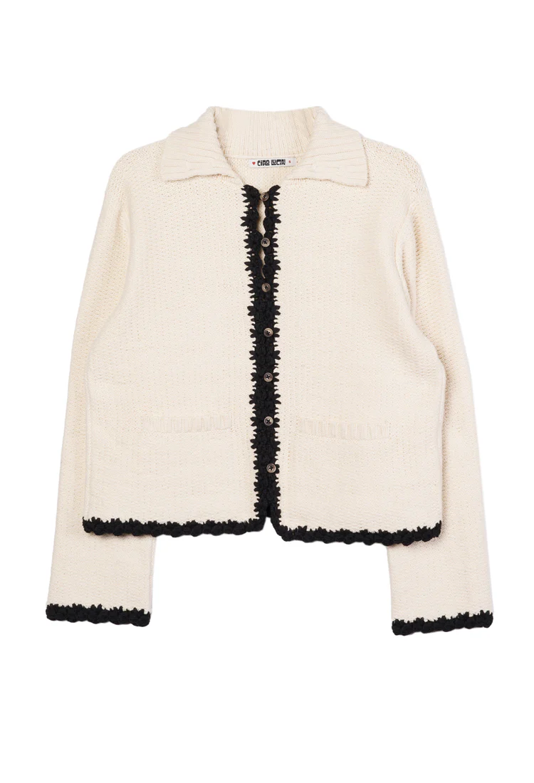 Reyla Ivory Knit Jacket - Image 7