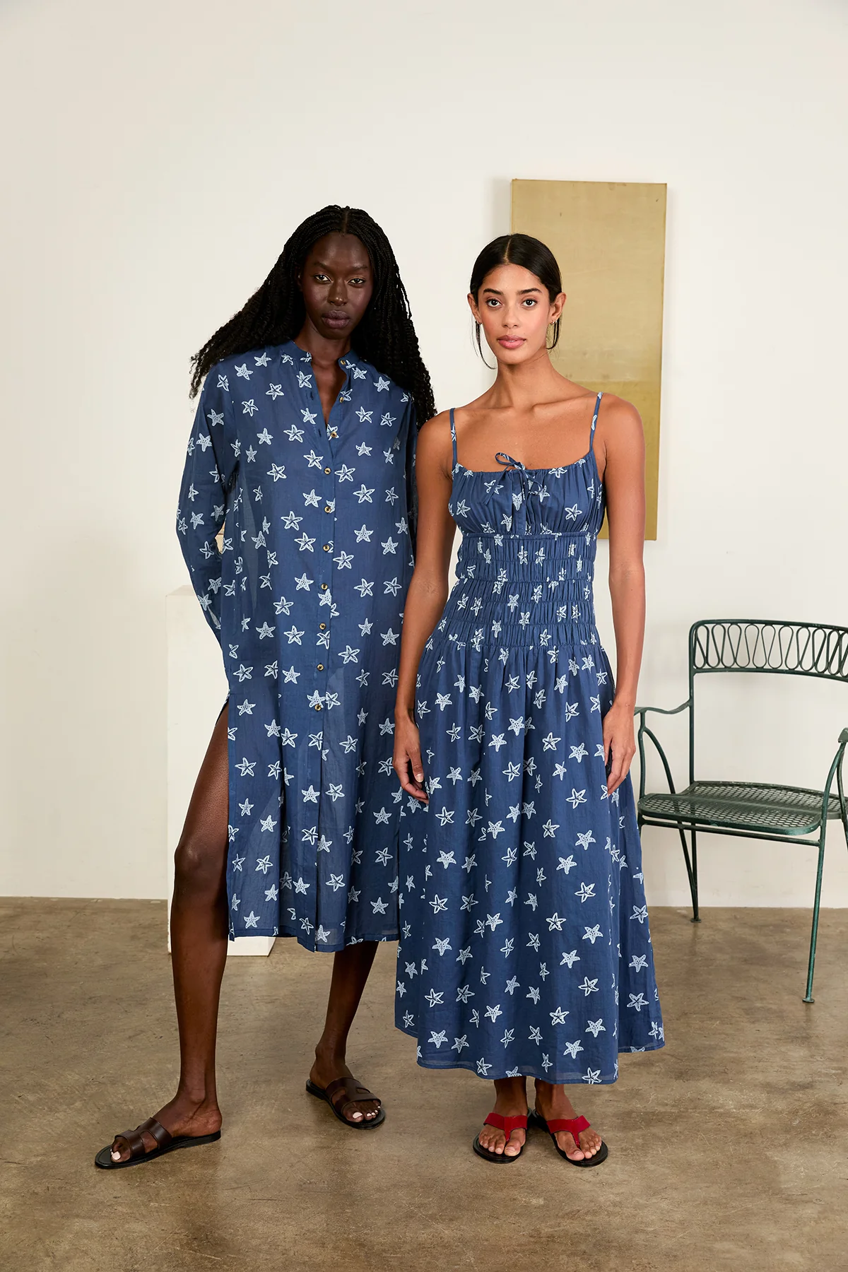 Russo Starfish Print Cotton Voile Midi Dress - Image 6