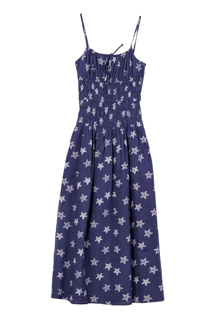 Russo Starfish Print Cotton Voile Midi Dress - Image 8