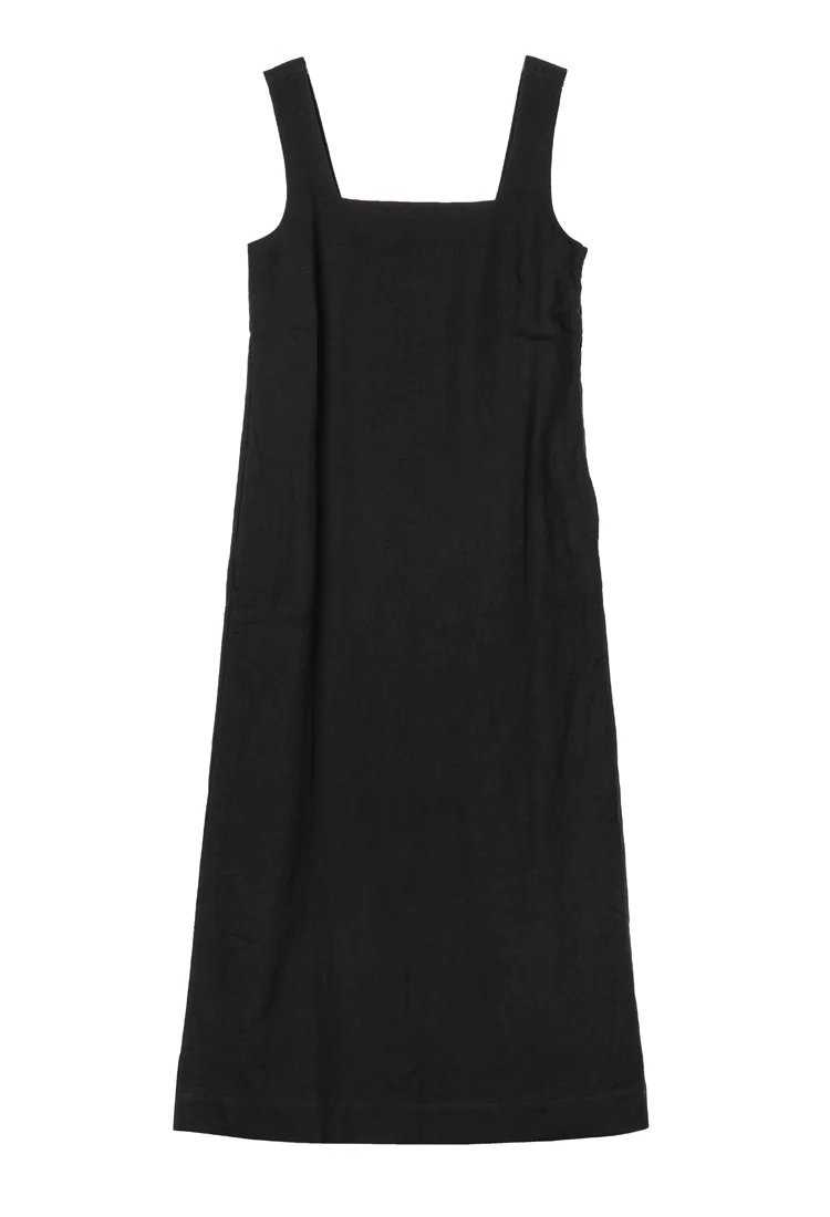 Salone Black Linen Maxi Dress - Image 7