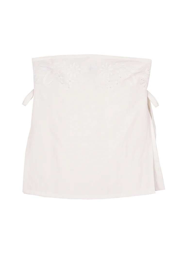 Sebastian White Embroidered Linen Top - Image 9