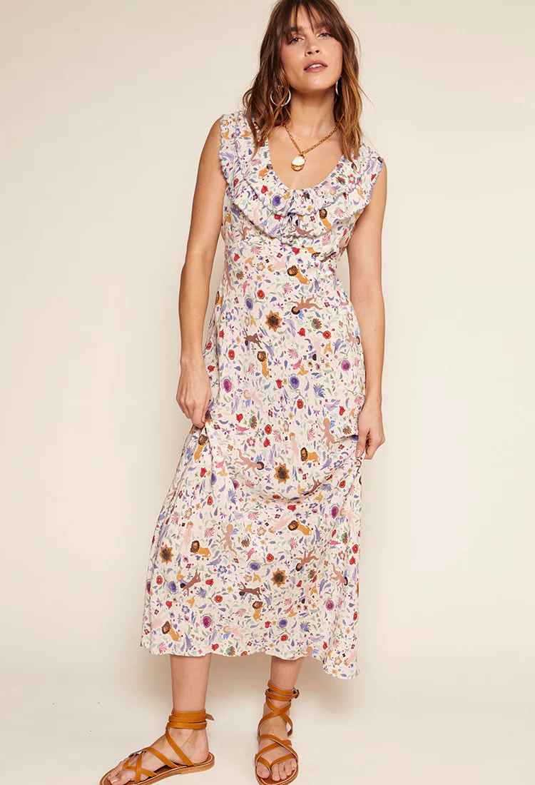 Rixo x Ciao Lucia Seraphina Dress Cream - Image 4