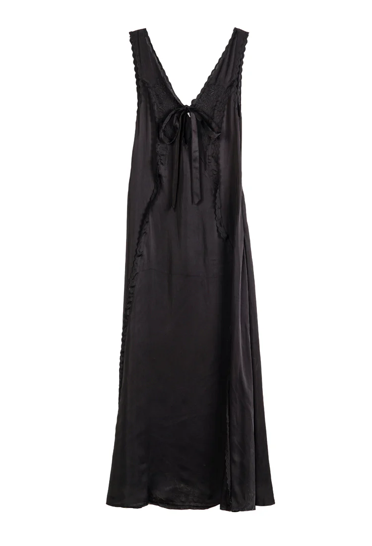 Serena Black Cupro Dress - Image 8