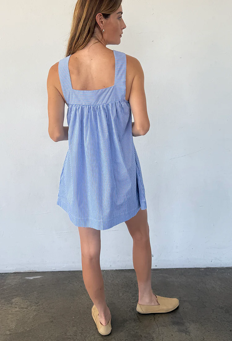 Serra Striped Cotton Poplin Dress - Image 5