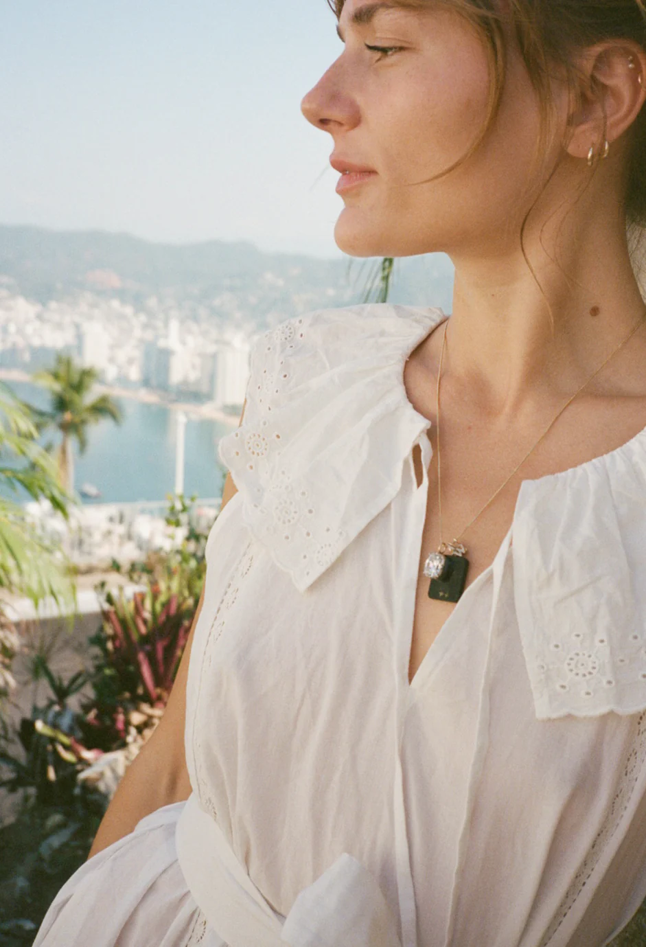 Sua White Embroidered Cotton Dress - Image 3