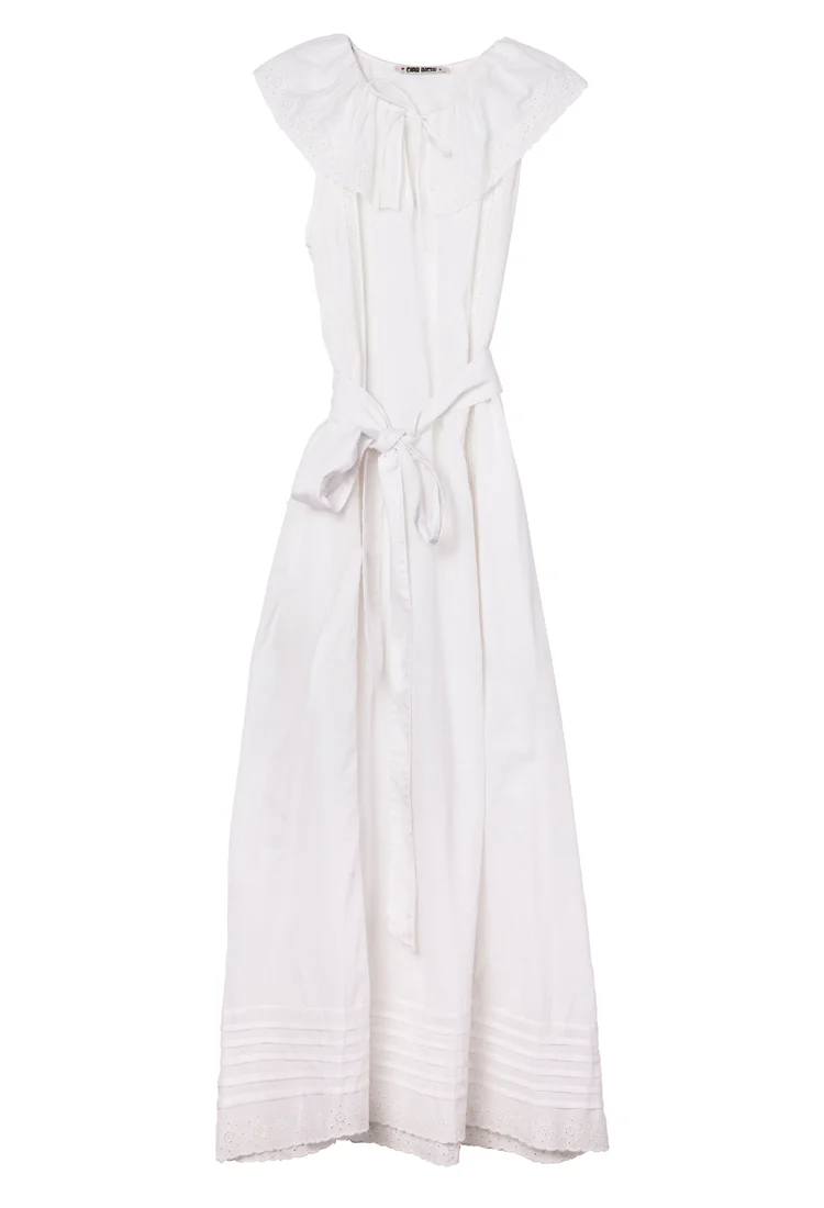 Sua White Embroidered Cotton Dress - Image 8