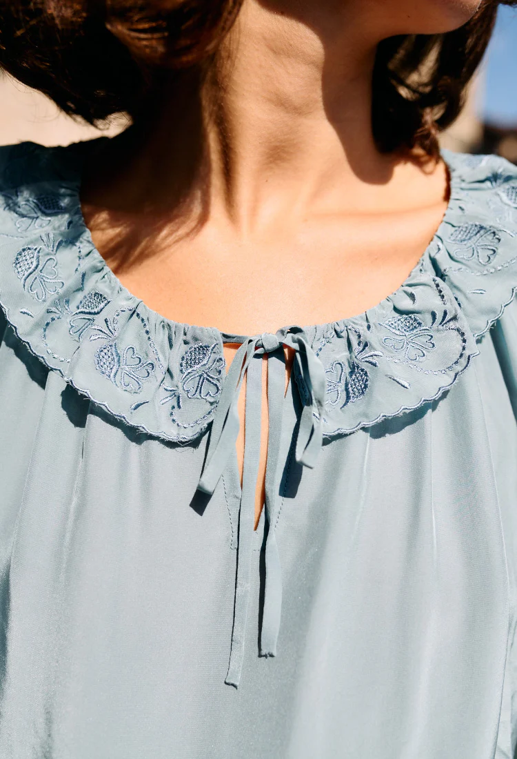 Thora Top Marine Floral Embroidery - Image 3