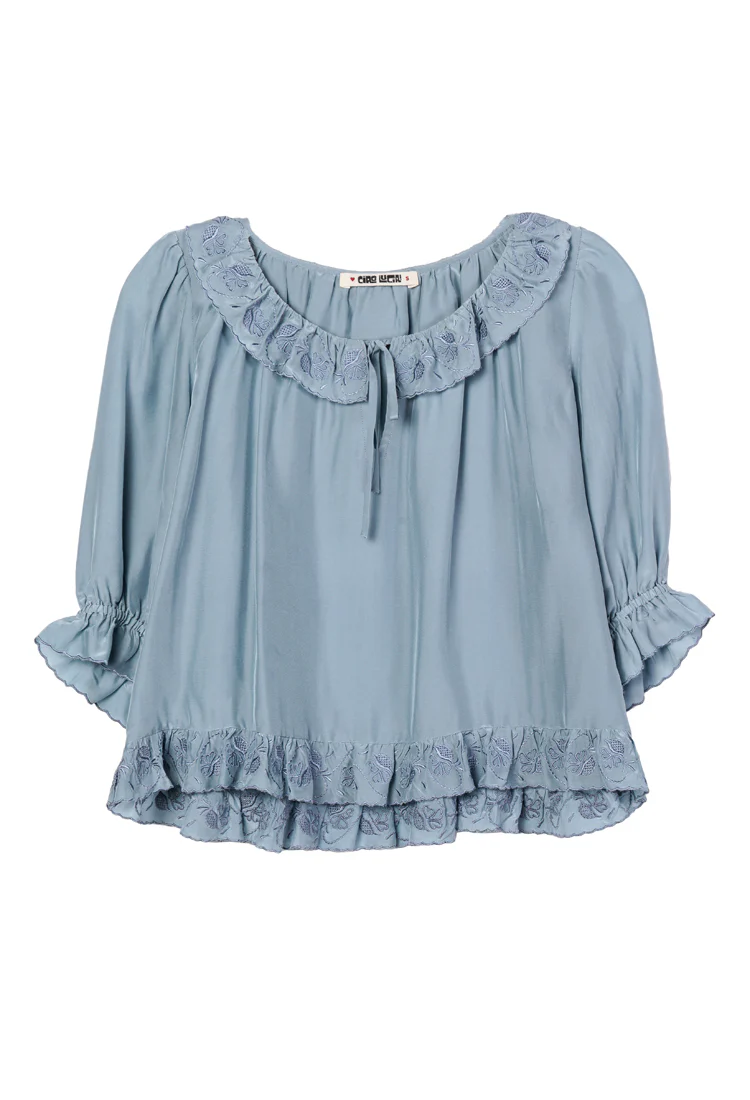 Thora Top Marine Floral Embroidery - Image 4
