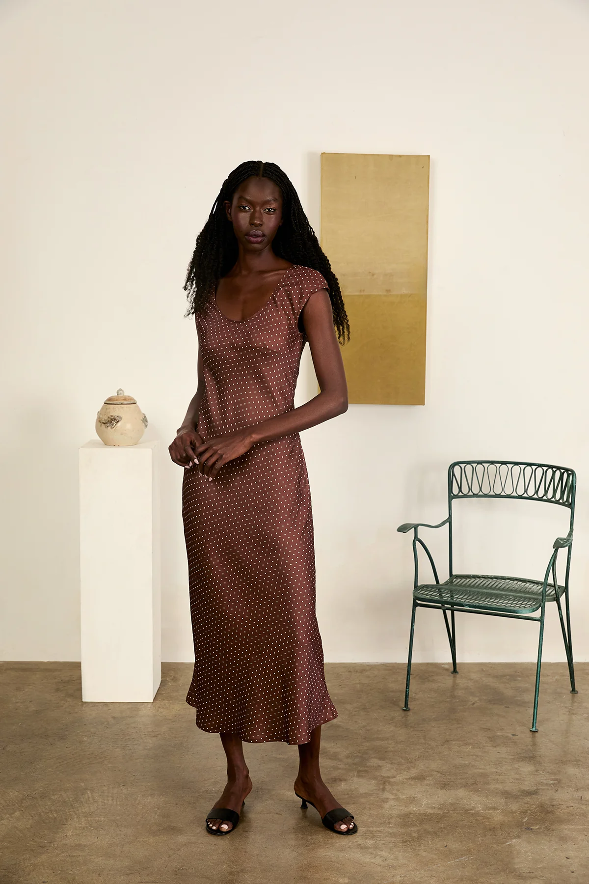 Venus Siena Pin Dot Satin Dress - Image 7
