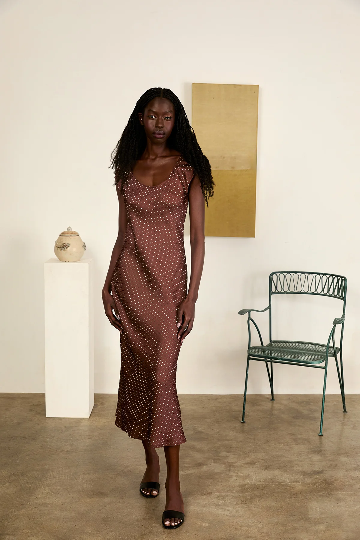 Venus Siena Pin Dot Satin Dress - Image 8