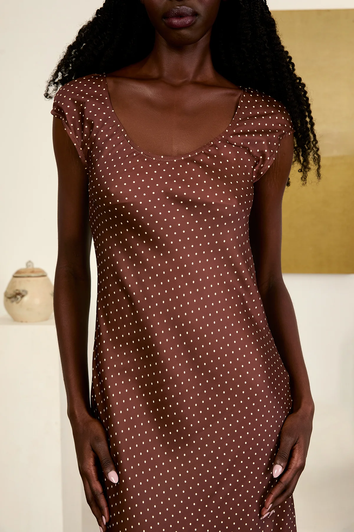 Venus Siena Pin Dot Satin Dress - Image 9