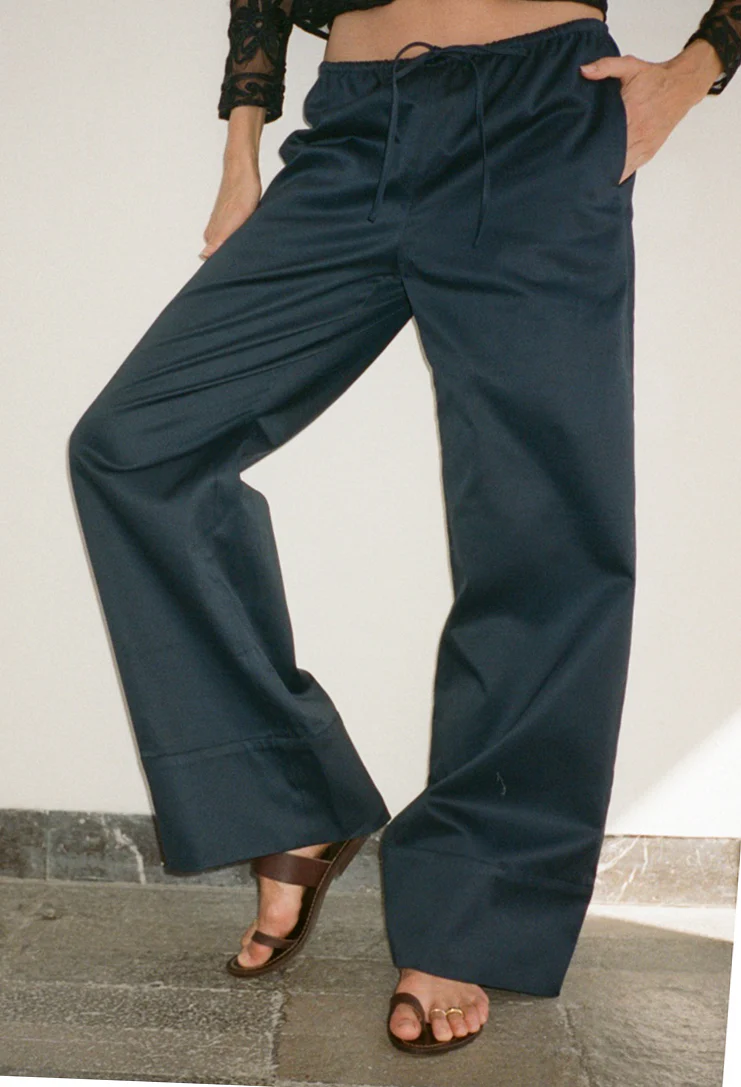 Yuli Midnight Cotton Twill Pant - Image 2