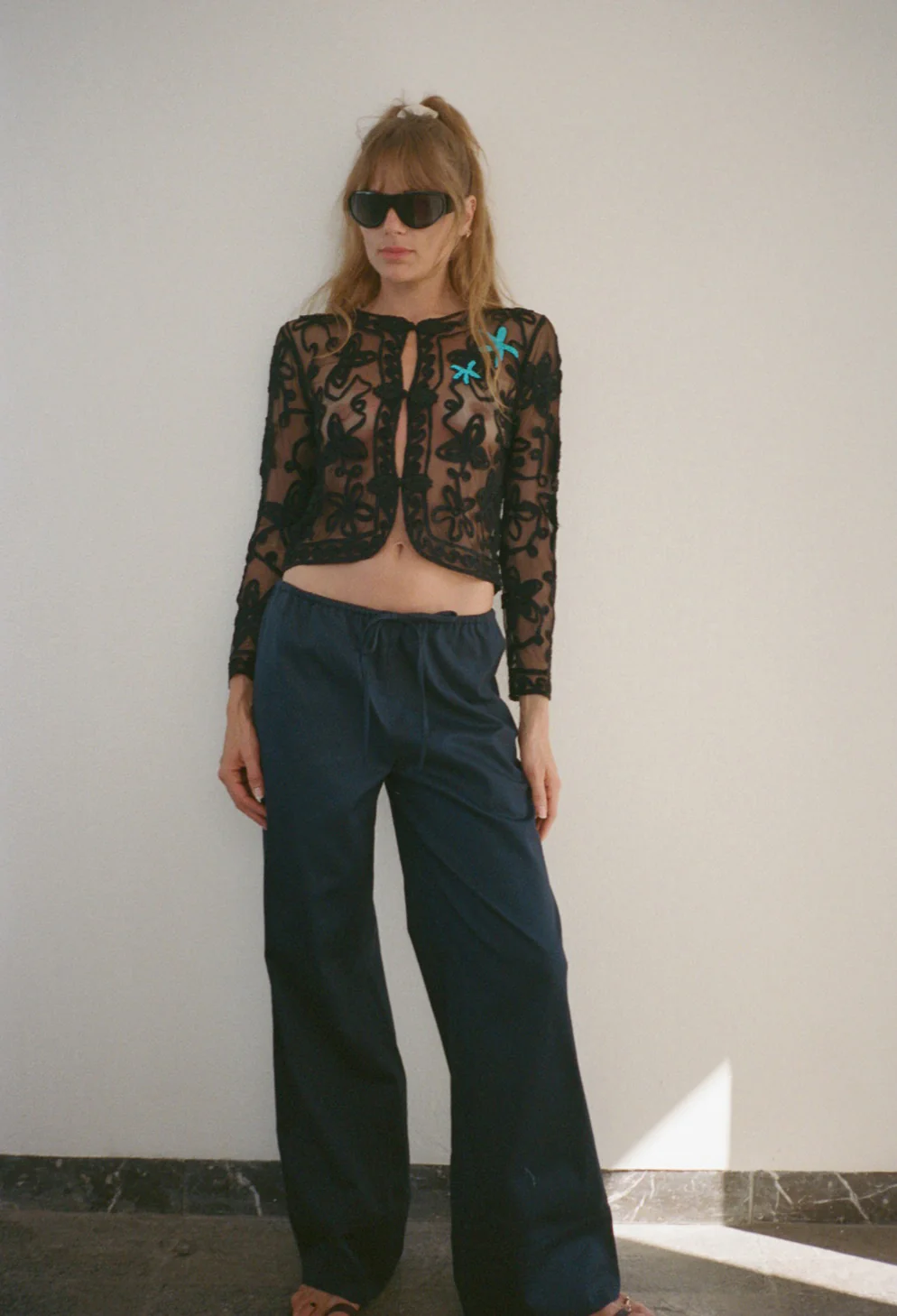 Yuli Midnight Cotton Twill Pant - Image 3