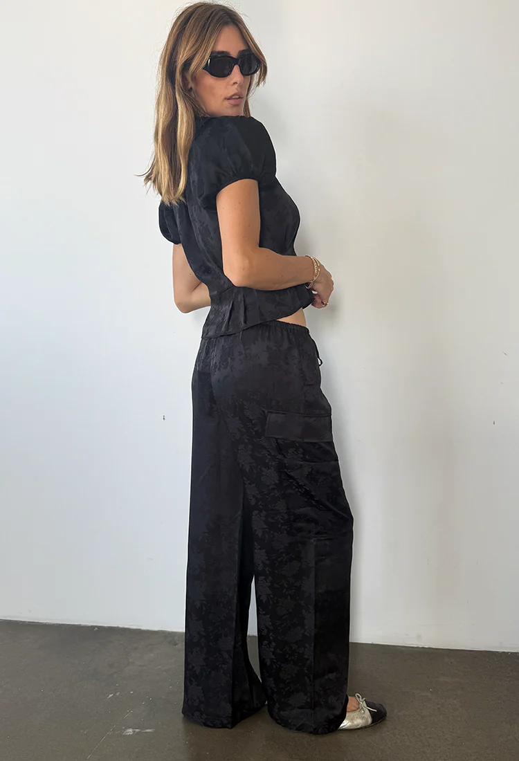 Yvonne Black Jacquard Top - Image 4